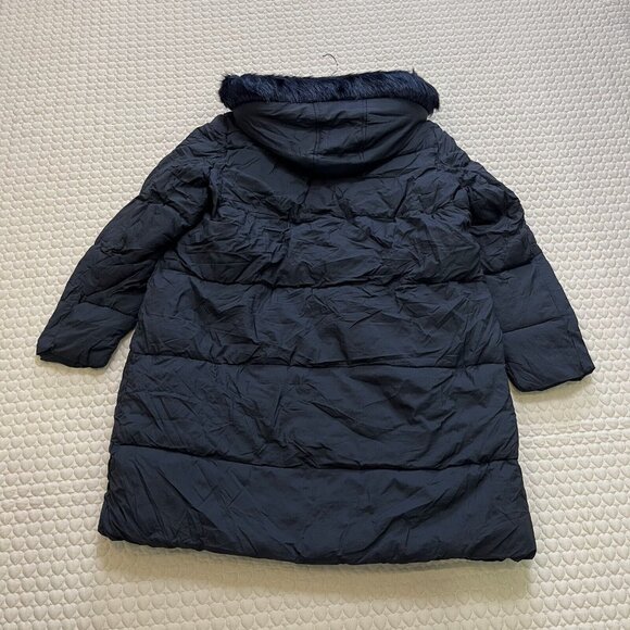 NWOT Debenhams Collection Mens Hood Chevron Quilted Puffer Coat Size 22 XL Navy - Picture 8 of 15